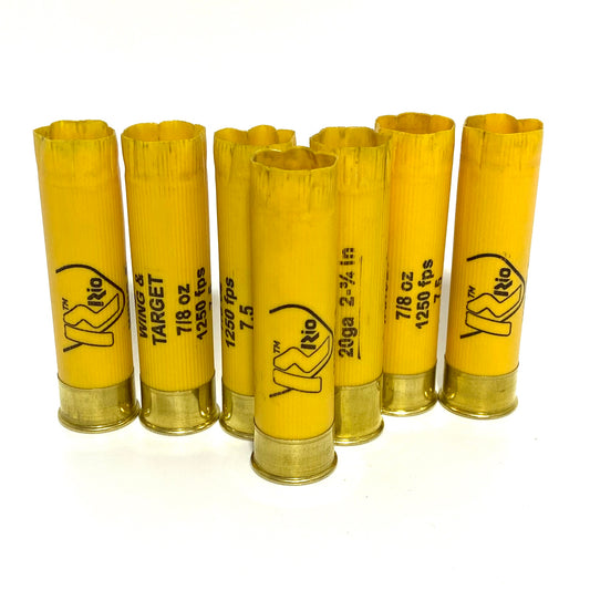 Yellow 20 Gauge Empty Shotgun Shells