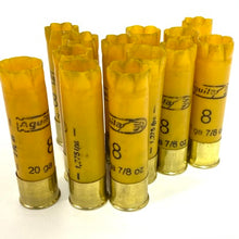 Load image into Gallery viewer, High brass Aguila Yellow Shotgun Shells 20 Gauge Hulls Empty Used Fired 20GA Spent Shot Gun Cartridges Qty 100 Pcs FREE SHIPPING
