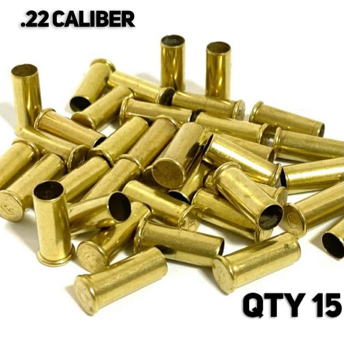 22 Caliber Empty Brass Shells Used Bullet Casings Once Fired Polished –