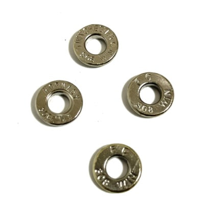 Deprimed 308 WIN Thin Cut Nickel Polished Bullet Slices Qty 15