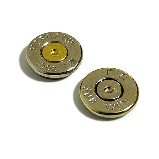 Nickel 308 WIN Thin Cut Bullet Slices Polished Qty 15