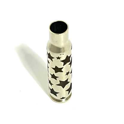 308 WIN Nickel Shells Stars Engraved Casing 5 Pcs