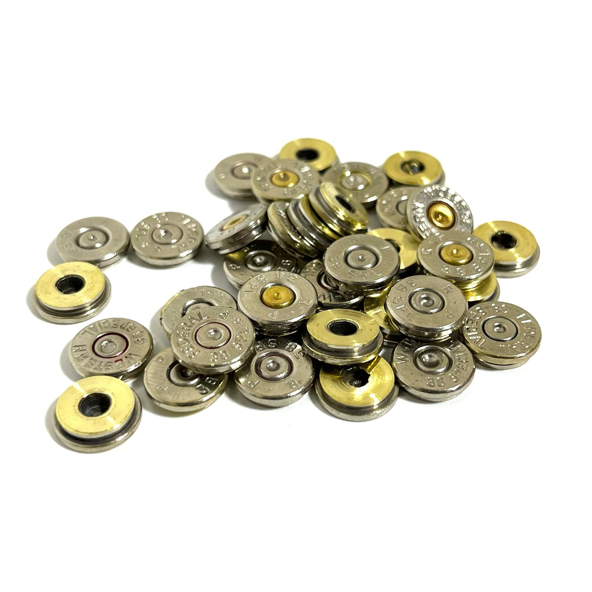 .38 Special Nickel Bullet Slices — Thin Cut, Polished (Qty 15)