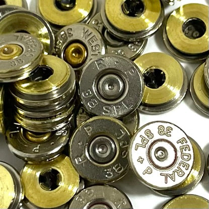 .38 Special Nickel Bullet Slices — Thin Cut, Polished (Qty 15)