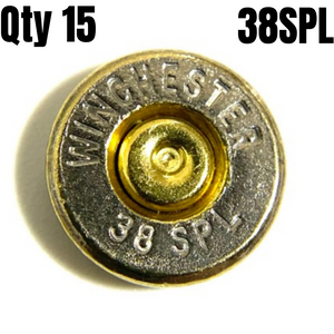 38 Spl Polished Nickel Thin Cut Bullet Slices Qty 15 | FREE SHIPPING