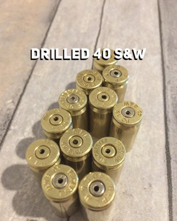 40 Caliber Smith and Wesson Empty Brass Shells Cleaned Polished Used Spent Bullet Casings Fired Ammo