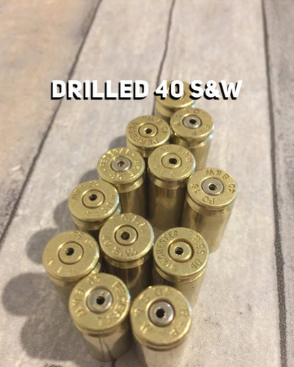 40 Caliber Smith and Wesson Empty Brass Shells Cleaned Polished Used Spent Bullet Casings Fired Ammo