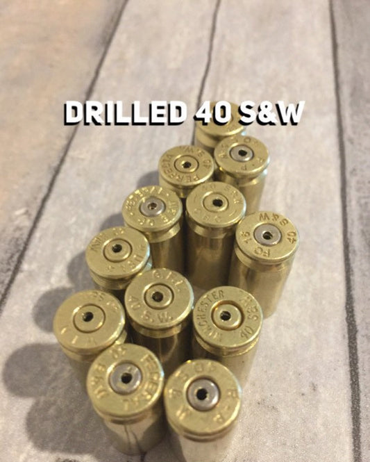 40 Caliber Smith and Wesson Empty Brass Shells Cleaned Polished Used Spent Bullet Casings Fired Ammo