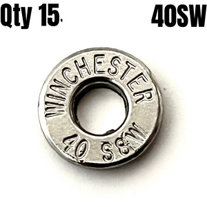 Nickel 40 Smith & Wesson Thin Bullet Slices Polished Deprimed Qty 15 | FREE SHIPPING