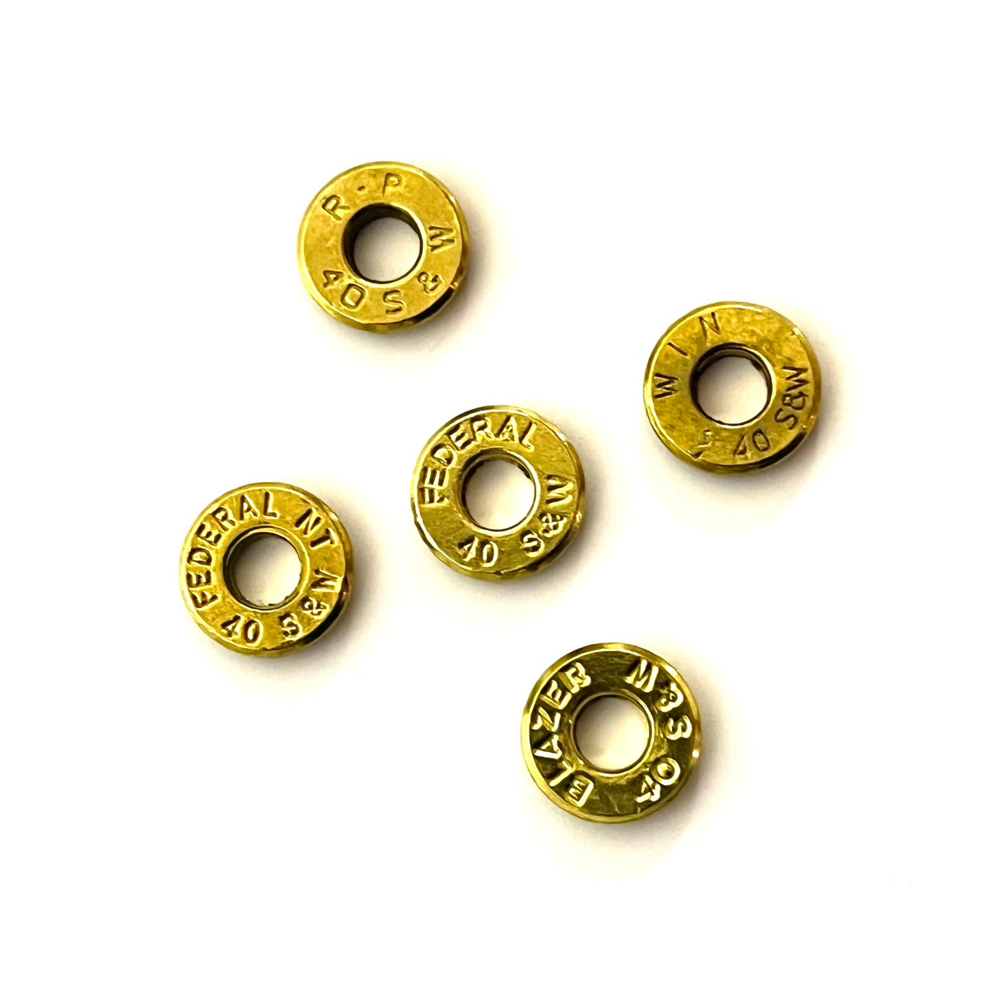 40 Caliber Smith & Wesson Deprimed Brass Bullet Slices For Jewelry