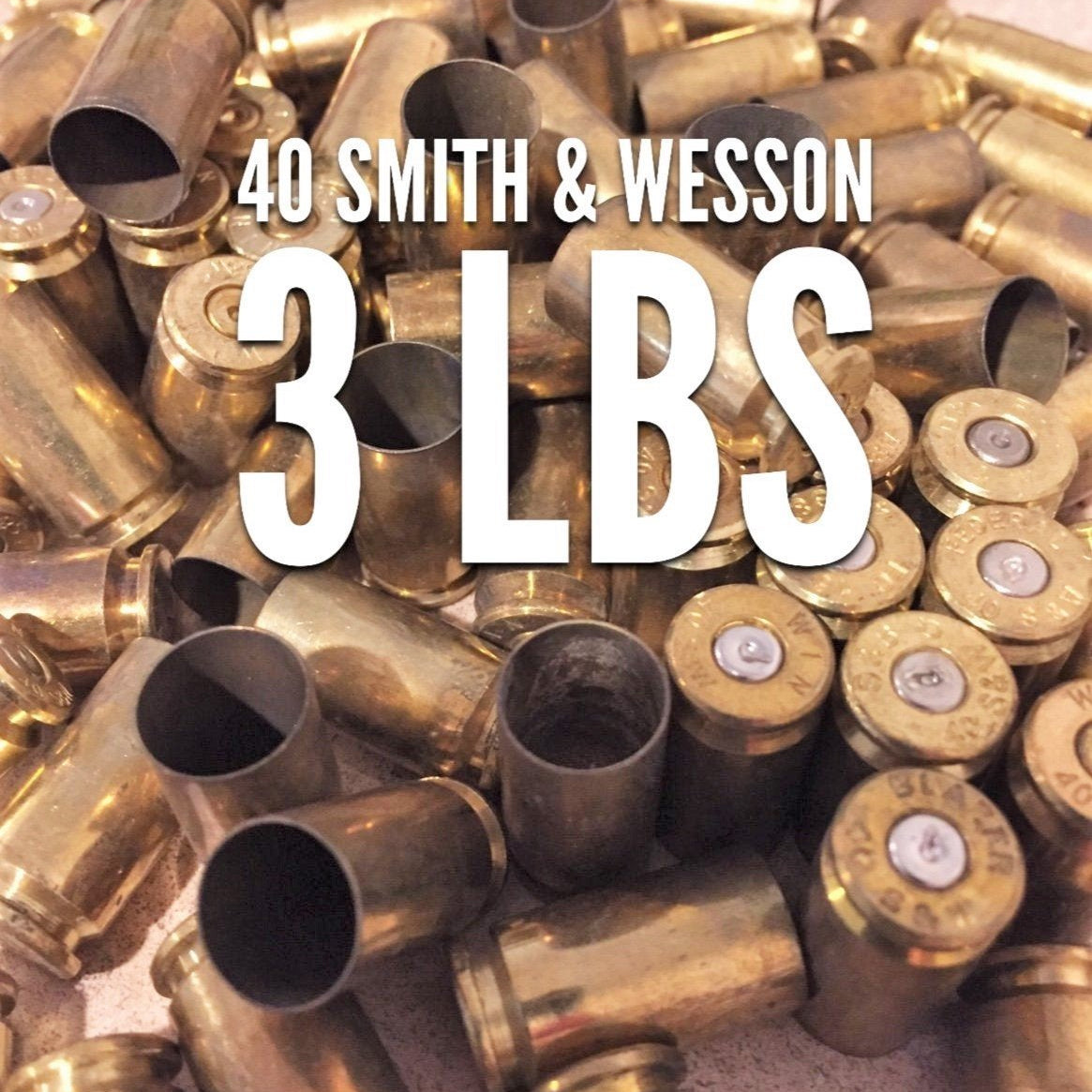 40 Smith & Wesson Brass Shells Used Spent Casings Empty 40 Caliber Pistol Handgun Spent Casings Uncleaned Unprocessed 