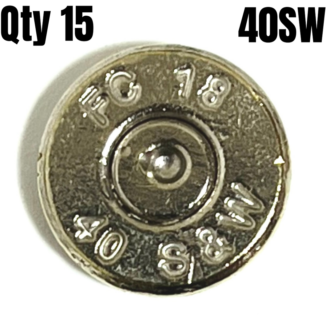 Nickel 40 Smith & Wesson Thin Cut Bullet Slices Polished  Qty 15 | FREE SHIPPING