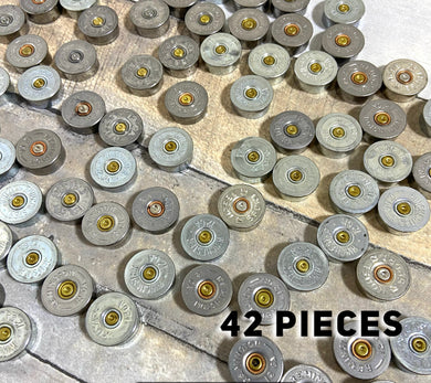 12 Gauge Silver End Caps Bottoms DIY Bullet Necklace Earring Jewelry Steampunk Crafts 42 Pcs