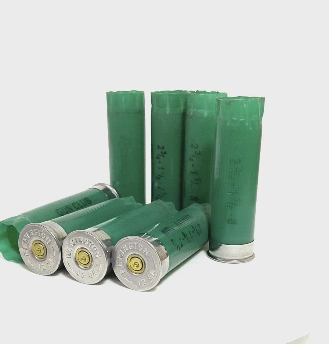 Remington Gun Club Green Shotgun Shells 12 Gauge Shotshells Spent Used Empty Cartridges Fired Casings 12 GA Shot Gun Hulls Qty 100 FREE SHIPPING