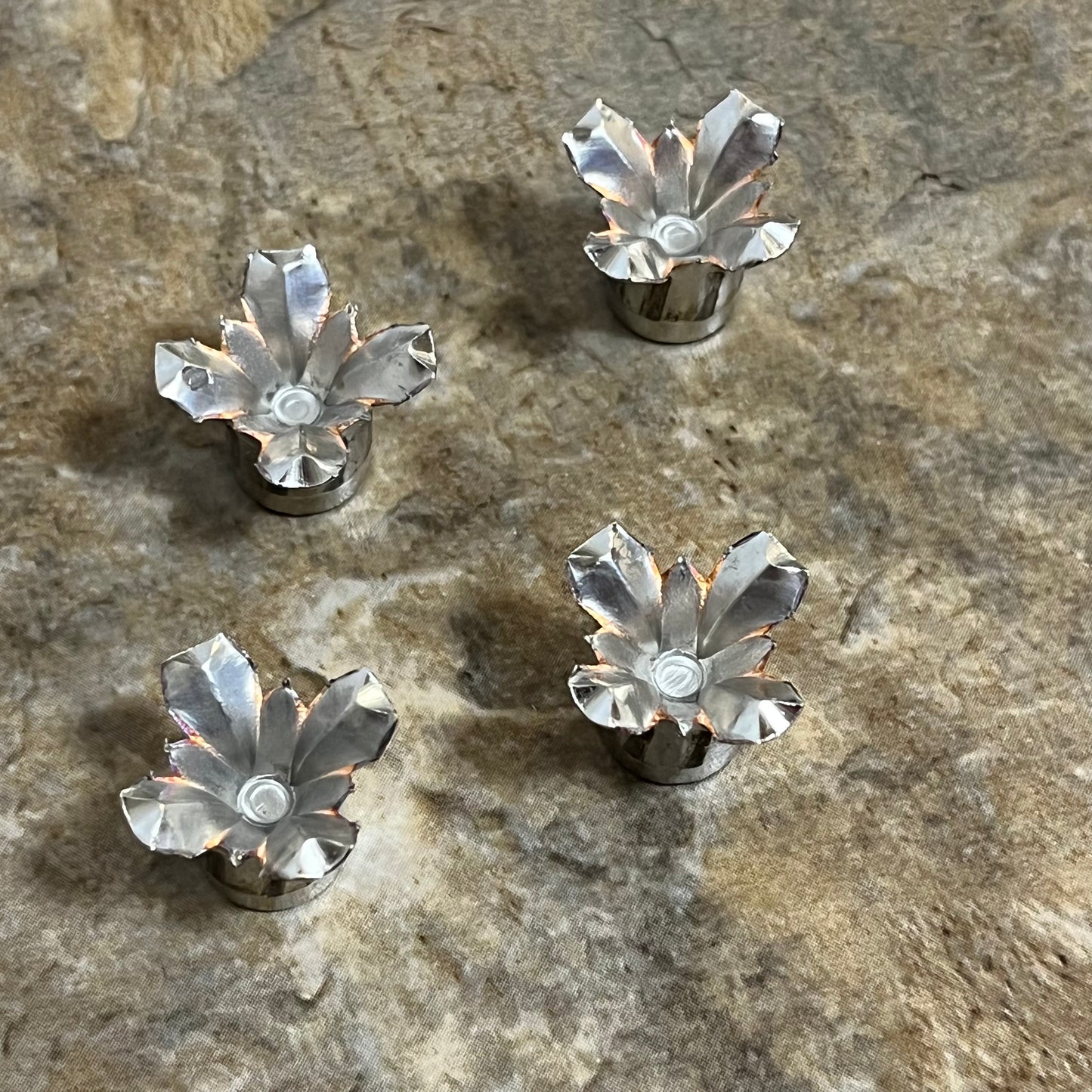 45 ACP Bullet Blossoms Silver Brass 3 Pcs