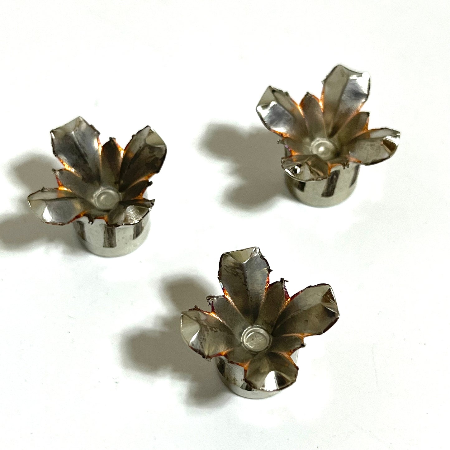 45 ACP Bullet Blossoms Silver Brass 3 Pcs