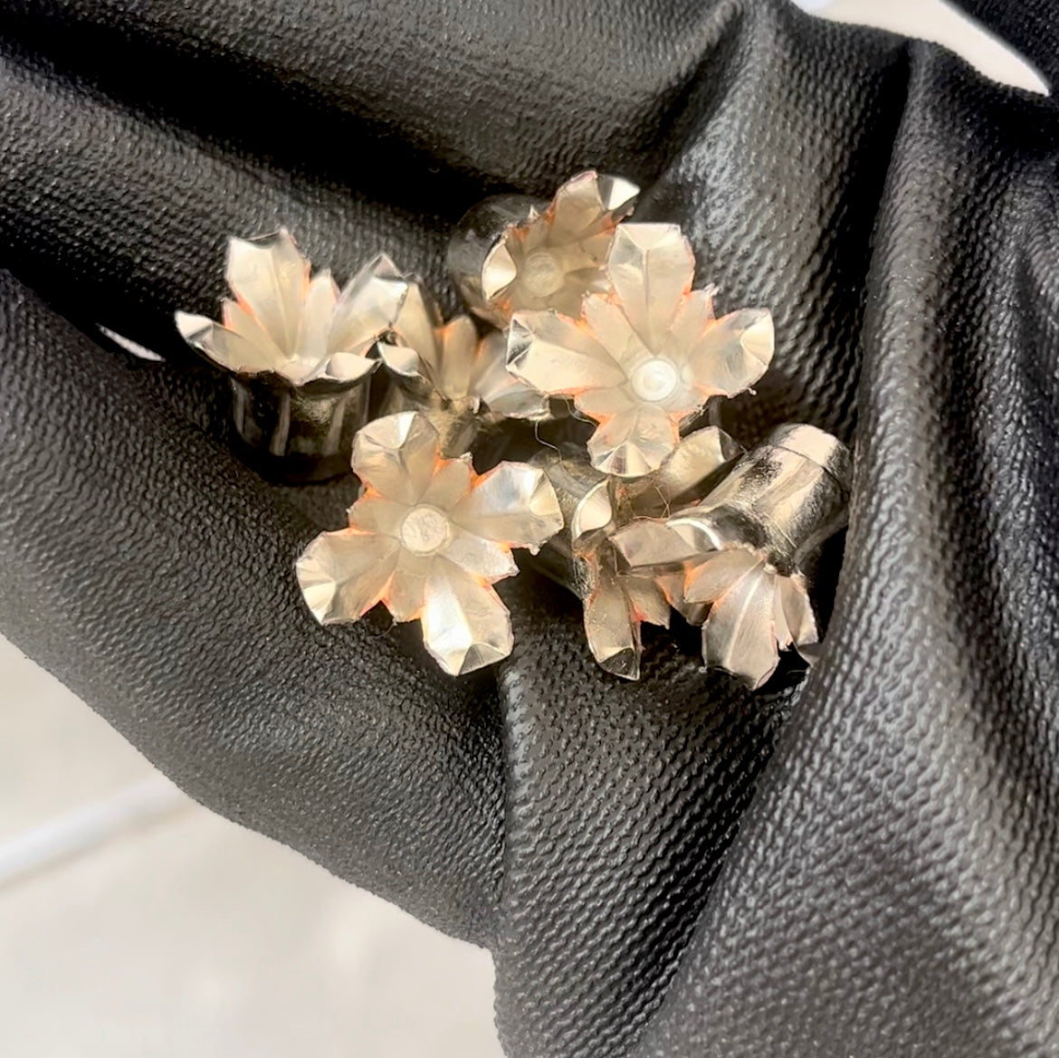 45 ACP Bullet Blossoms Silver Brass 3 Pcs - Free Shipping