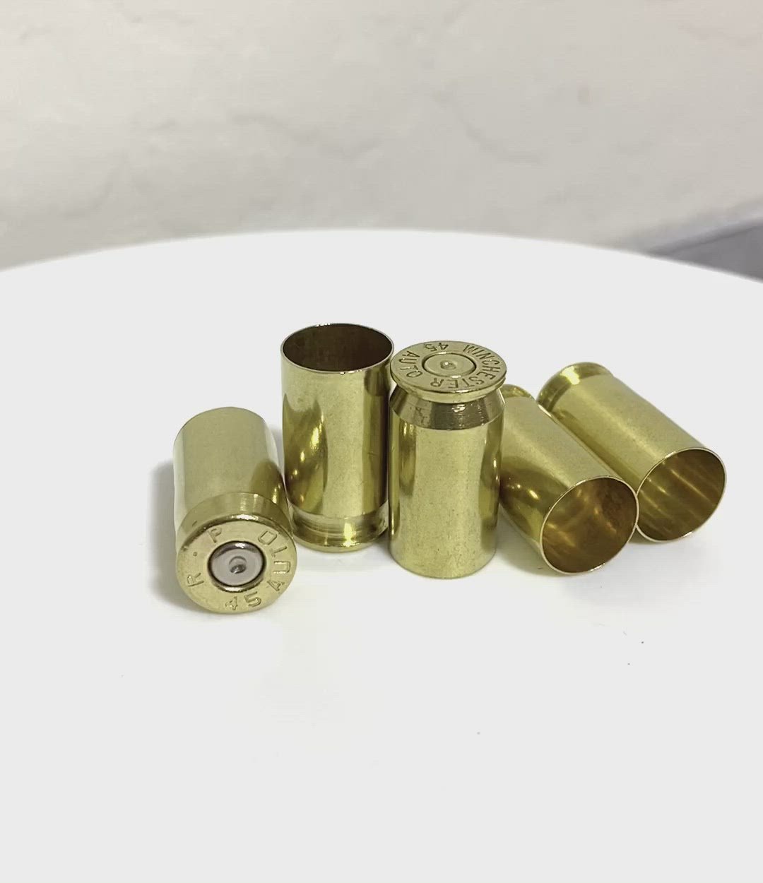 45 ACP Empty Brass Shells Used Spent Bullet Casings Fired Polished –