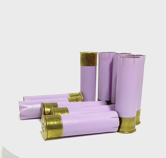 Lavender Pastel Purple Empty Shotgun Shells 12 Gauge 12GA Hulls Hand Painted DIY Boutonnieres Qty 8 FREE SHIPPING