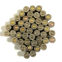 Load image into Gallery viewer, 9MM Nickel Empty Brass Shells Used Bullet Casings 9X19 Luger Fired Spent Pistol Ammo Cleaned Polished DIY Bullet Jewelry Ammo Crafts 100 Pieces  | FREE SHIPPING
