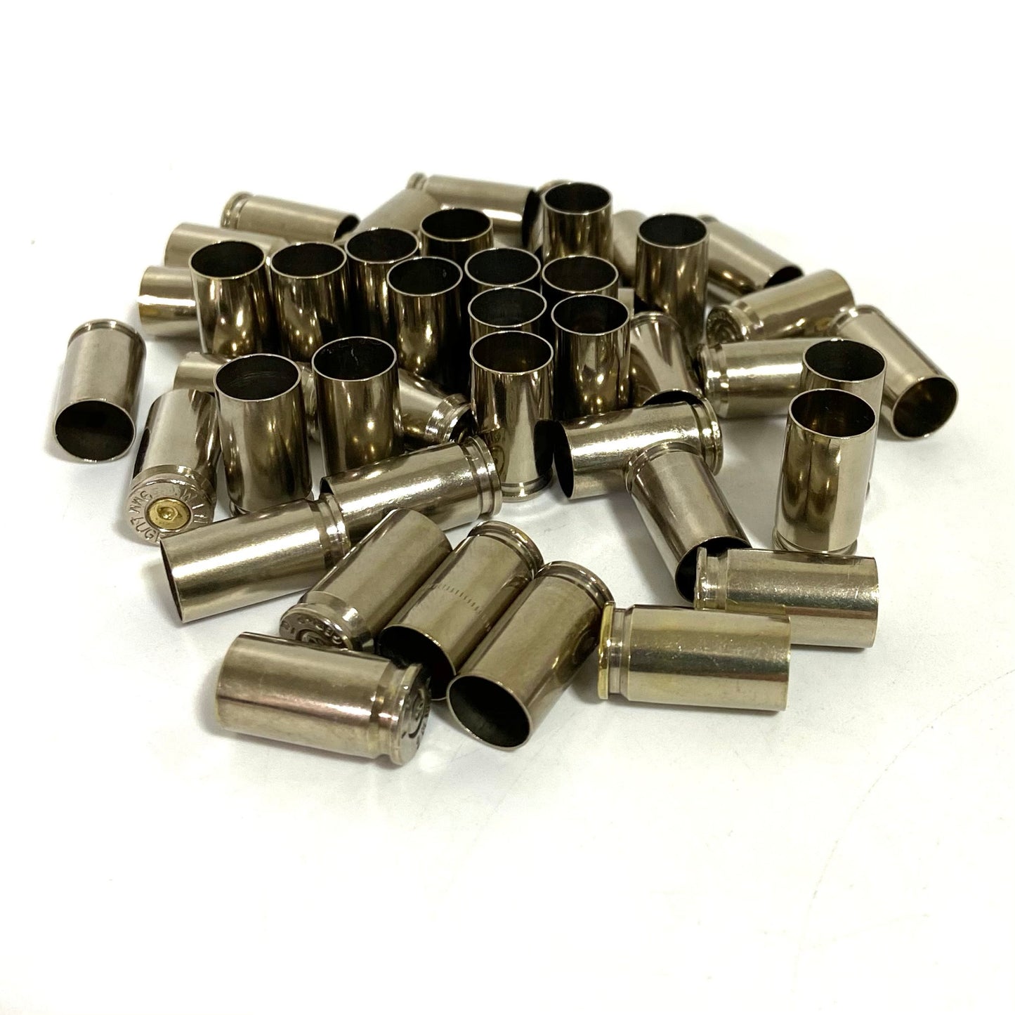 9MM Nickel Brass Shells Used Bullet Casings 9X19 Luger Fired Spent Pistol Ammo Cleaned Polished 15 Pieces | FREE SHIPPING