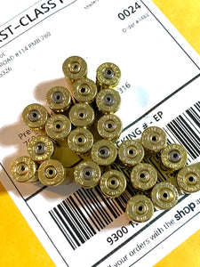 Drilled Brass Shells Polished 9MM