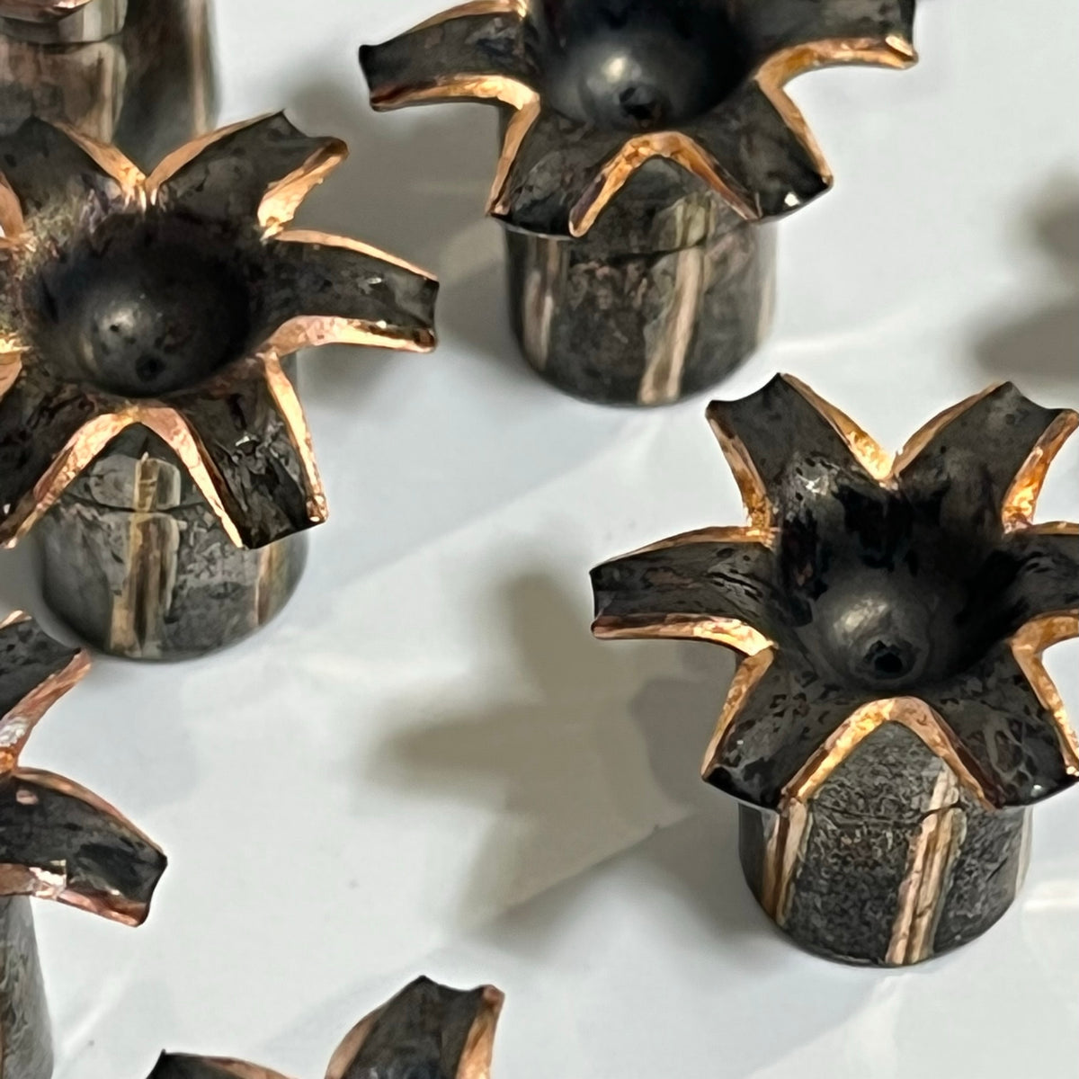9MM Bullet Flowers Fired Bullets Black Copper Qty 3 Pcs