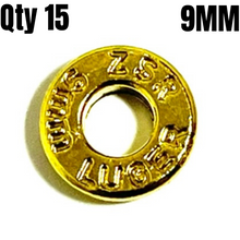 Load image into Gallery viewer, Deprimed 9MM Brass Thin Cut Polished Bullet Slices Qty 15 | FREE SHIPPING
