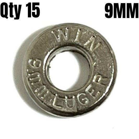 Deprimed 9MM Nickel Thin Cut Polished Bullet Slices Qty 15 | FREE SHIPPING