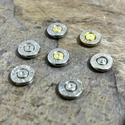 9MM Nickel Thin Cut Bullet Slices Polished Qty 15