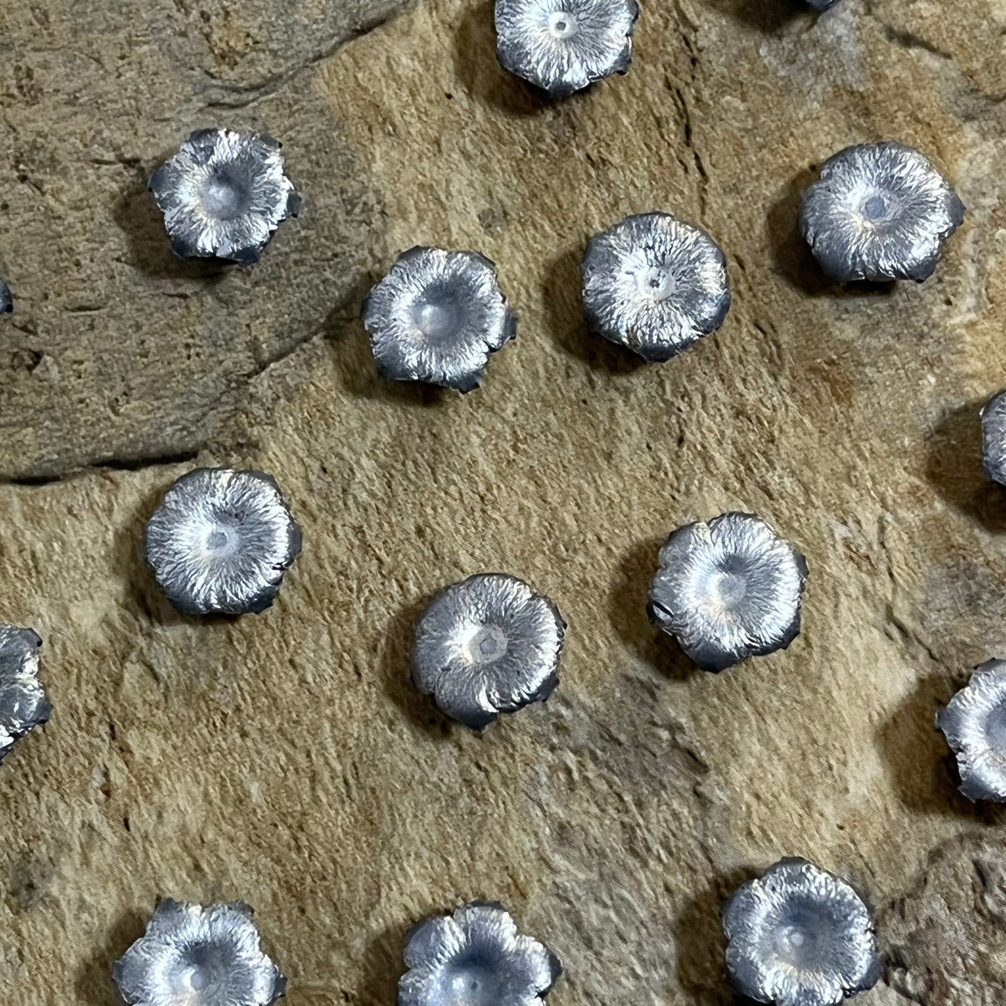 9MM Bullet Blossoms Silver Gray Qty 3 Pcs