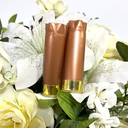 8 Blank Rose Gold Shotgun Shells 12 Gauge No Markings On Hulls Shotshells DIY Boutonniere Wedding Crafts