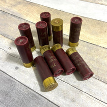 Load image into Gallery viewer, Used Burgundy Dummy Shotgun Shells For Farmhouse Rustic Decor
