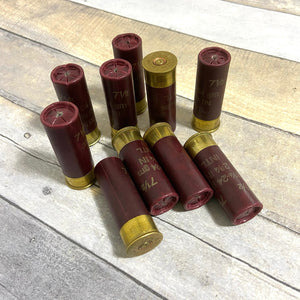 Used Burgundy Dummy Shotgun Shells For Farmhouse Rustic Decor
