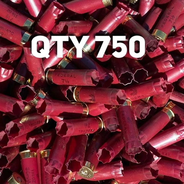 Dark Red Federal Used Empty 12 Gauge Shotgun Shells Shotshells Spent Hulls Fired 12GA Casings Huge Lot 750 Pcs