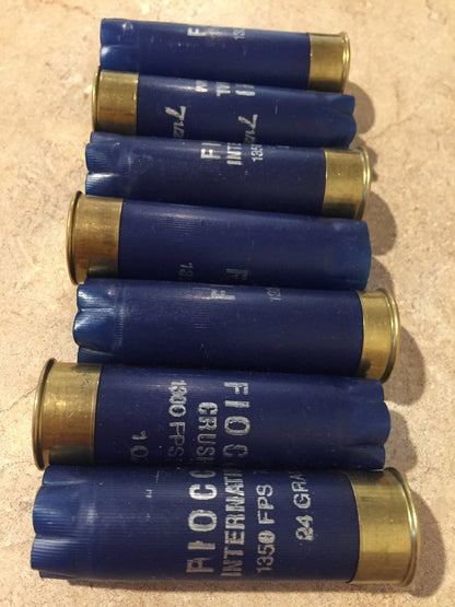 Navy Blue Fiocchi Empty Shotgun Shells 12 Gauge Dark Blue Used Hulls Shotshells 12GA Shot Gun Casings DIY Ammo Crafts 10 Pcs | Free Shipping