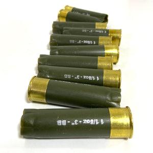 Fiocchi Field & Stream 3 Inch Empty Shotgun Shells Military Green 12 Gauge Olive Hulls Used Spent Once Fired Army Green Shotshells DIY Ammo Crafts