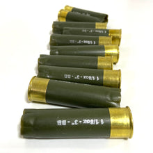 Load image into Gallery viewer, Fiocchi Field &amp; Stream 3 Inch Empty Shotgun Shells Military Green 12 Gauge Olive Hulls Used Spent Once Fired Army Green Shotshells DIY Ammo Crafts
