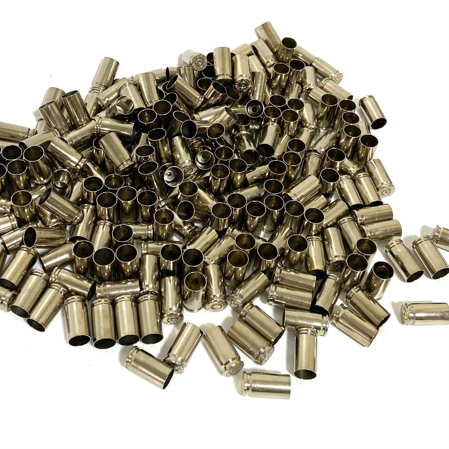 9MM Nickel Brass Shells Used Bullet Casings 9X19 Luger Fired Spent Pistol Ammo Cleaned Polished 15 Pieces | FREE SHIPPING