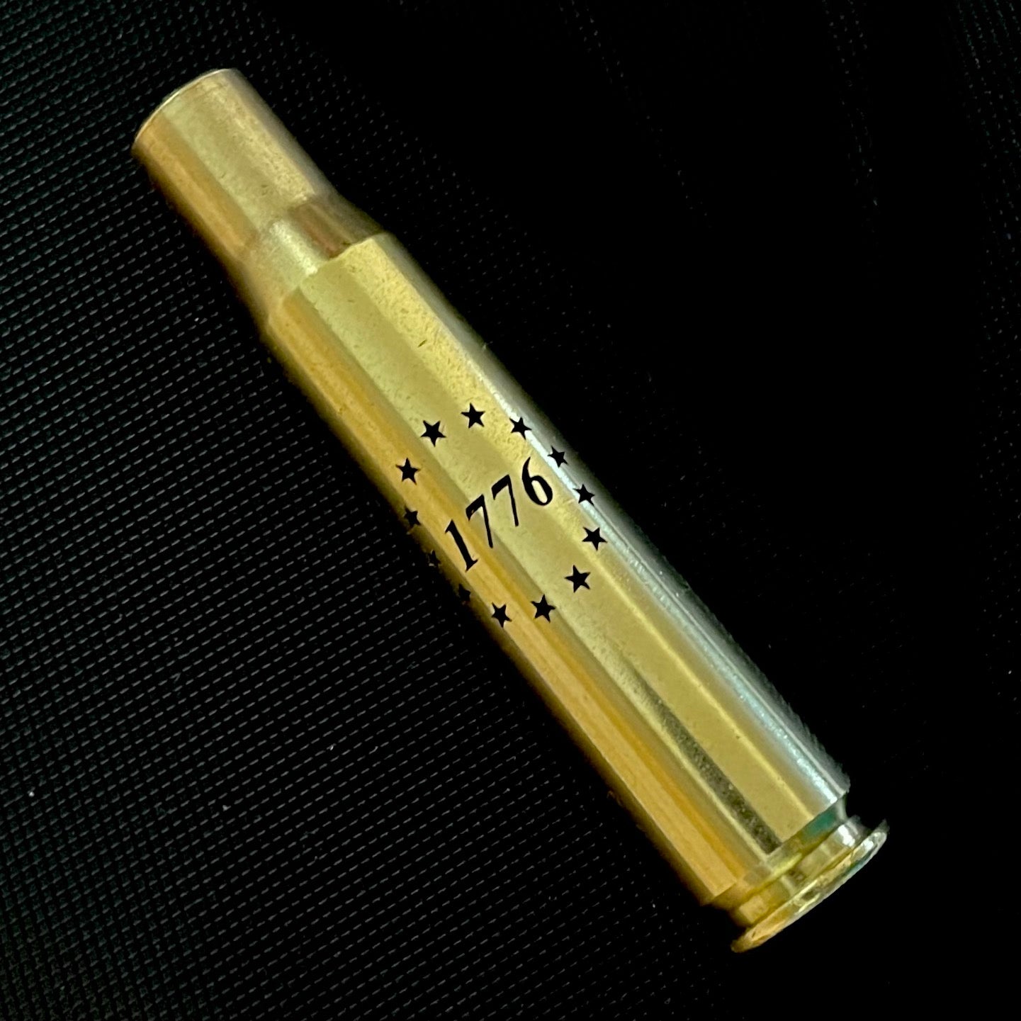 Engraved 1776 Betsy Ross 13 Stars 50 BMG Hand Polished Brass Shell