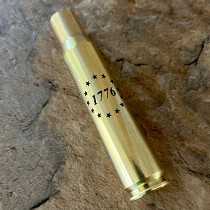 Engraved 1776 Betsy Ross 13 Stars 50 BMG Hand Polished Brass Shell