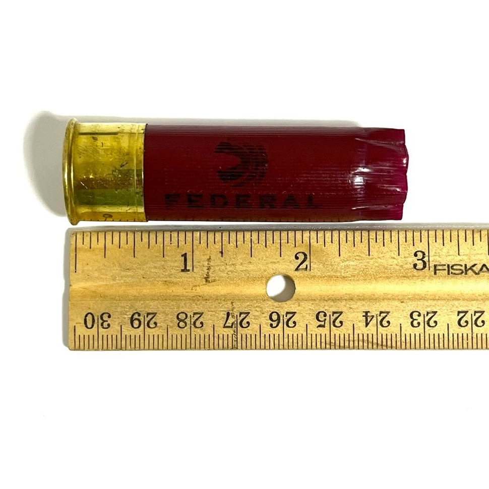 DUMMY 12 Gauge Shotgun Shell – Federal Red, Brass Head – Green Iron Road  Wear