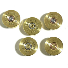 Load image into Gallery viewer, Remington Peters Steel Head Stamps 12 Gauge Bottoms Gold Shotgun Shells Empty Shot Gun Ammo Spent Shotshells Ammo Crafts 5 Pcs
