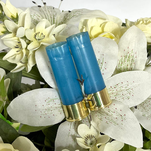 DIY Shotgun Shell Wedding Boutonnieres Powder Blue