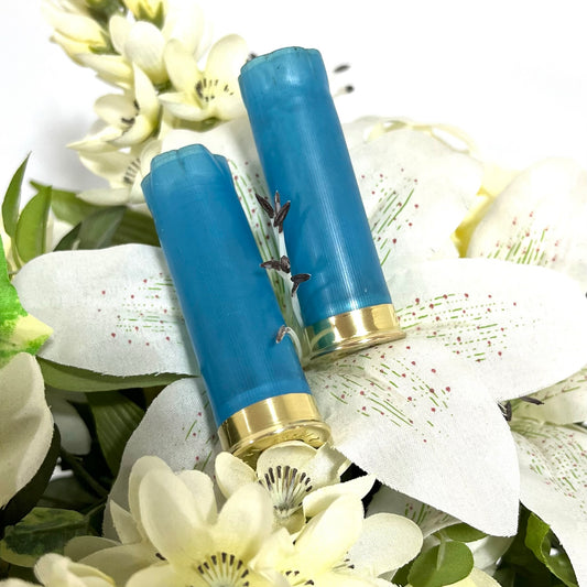 Blank Light Blue Shotgun Shells 12 Gauge Blank No Markings on Hulls DIY Boutonniere Craft Supplies 8 Pcs