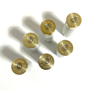 White Blank Empty Shotgun Shells 12 Gauge No Markings On Hulls Used Casings DIY Boutonniere Wedding Crafts | 12 Pcs | FREE SHIPPING