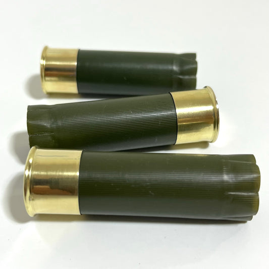 Green Shotgun Shells — Unmarked, High Brass (Qty 8)