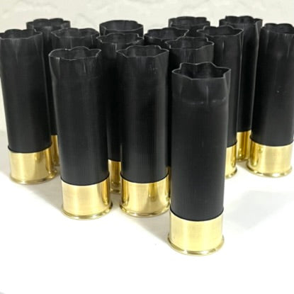 Engraved 24 Blank Black Clever Hand Polished Empty Shotgun Shells 12 Gauge No Markings On Hulls