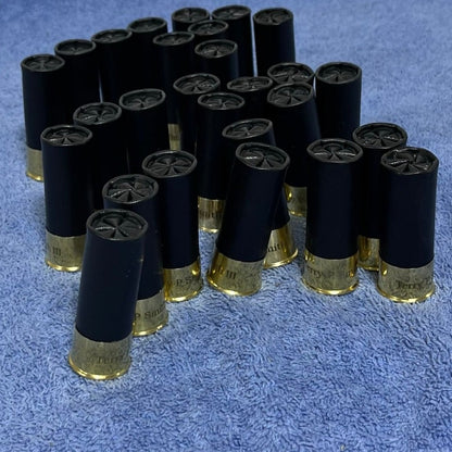 Engraved 24 Blank Black Clever Hand Polished Empty Shotgun Shells 12 Gauge No Markings On Hulls