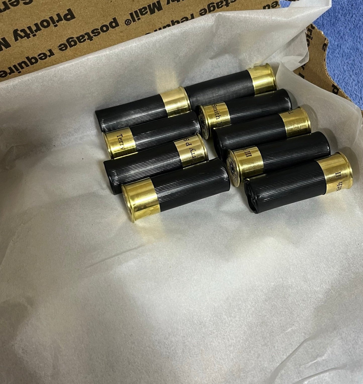 Engraved 24 Blank Black Clever Hand Polished Empty Shotgun Shells 12 Gauge No Markings On Hulls